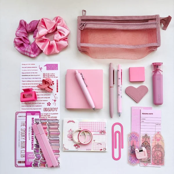 pink stationery set