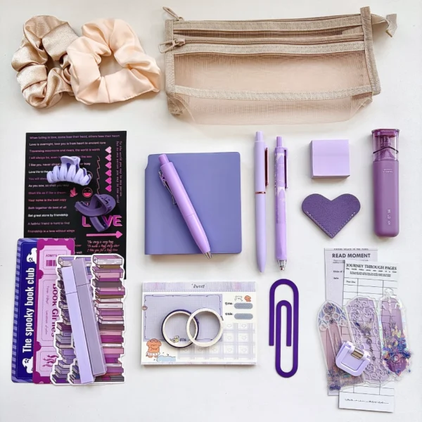 purple stationery set