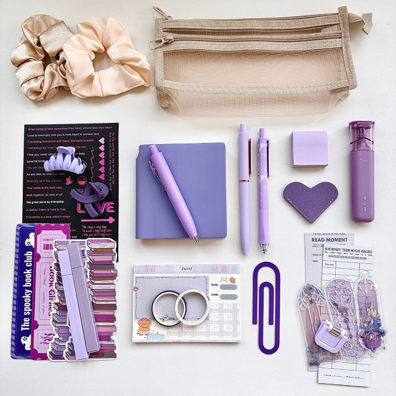 purple stationery set